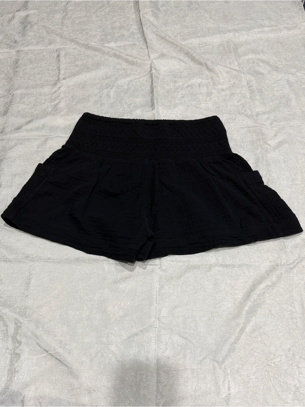 Anthropologie Black Gauze Smocked Waist Boho Beach Shorts XS - Picture 3 of 9